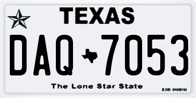TX license plate DAQ7053