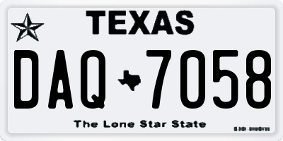 TX license plate DAQ7058