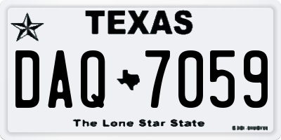 TX license plate DAQ7059