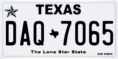 TX license plate DAQ7065
