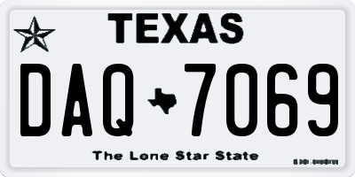 TX license plate DAQ7069