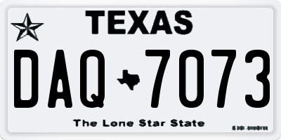 TX license plate DAQ7073