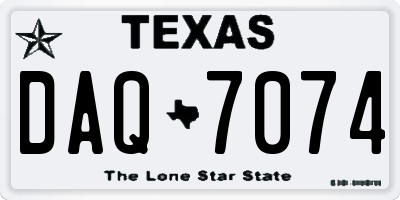 TX license plate DAQ7074