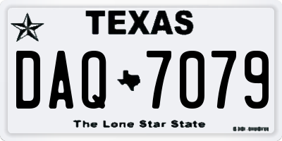 TX license plate DAQ7079