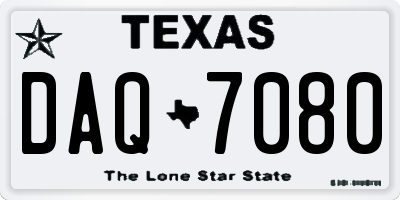 TX license plate DAQ7080