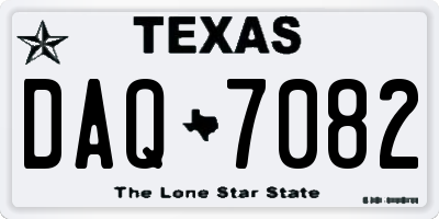 TX license plate DAQ7082