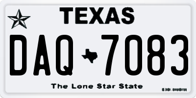 TX license plate DAQ7083