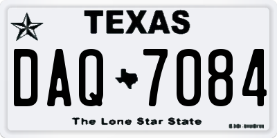 TX license plate DAQ7084