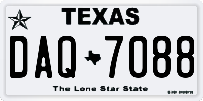 TX license plate DAQ7088