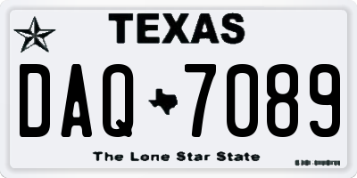 TX license plate DAQ7089
