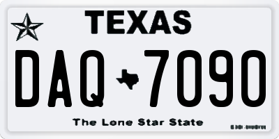 TX license plate DAQ7090