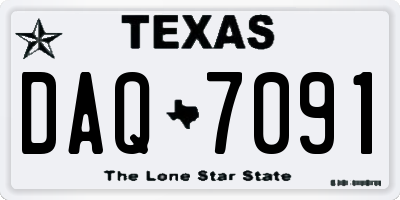 TX license plate DAQ7091