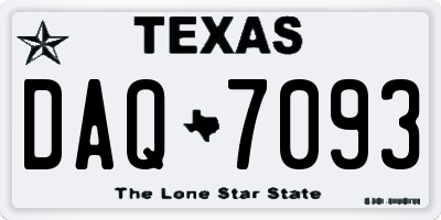 TX license plate DAQ7093