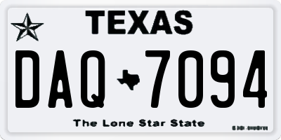 TX license plate DAQ7094