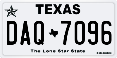 TX license plate DAQ7096