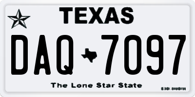 TX license plate DAQ7097