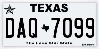 TX license plate DAQ7099