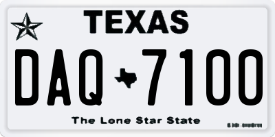 TX license plate DAQ7100