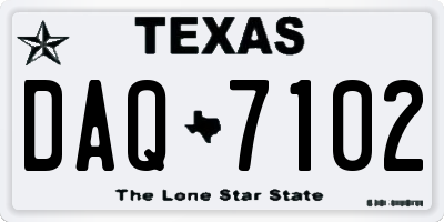 TX license plate DAQ7102