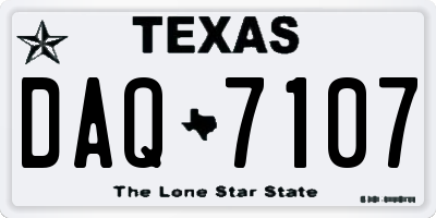 TX license plate DAQ7107