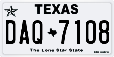 TX license plate DAQ7108