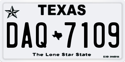 TX license plate DAQ7109