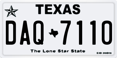 TX license plate DAQ7110