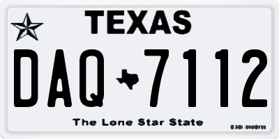 TX license plate DAQ7112