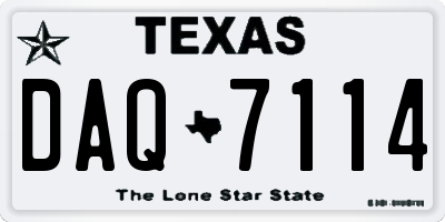 TX license plate DAQ7114