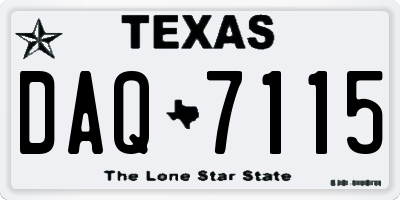 TX license plate DAQ7115