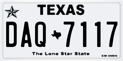 TX license plate DAQ7117