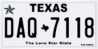 TX license plate DAQ7118