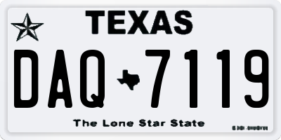 TX license plate DAQ7119