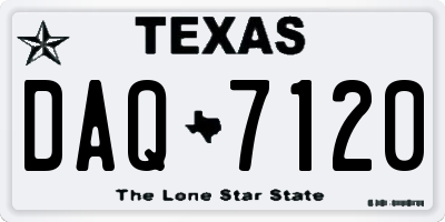 TX license plate DAQ7120