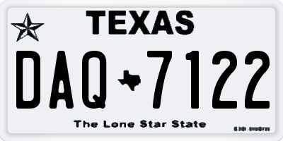 TX license plate DAQ7122