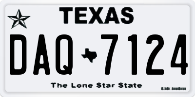 TX license plate DAQ7124