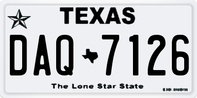 TX license plate DAQ7126