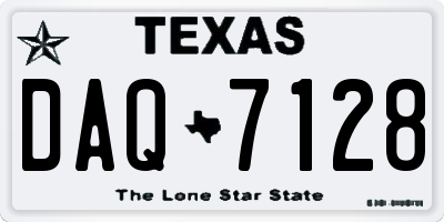 TX license plate DAQ7128