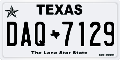 TX license plate DAQ7129