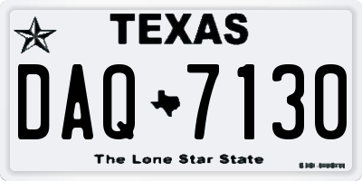 TX license plate DAQ7130