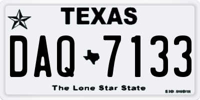 TX license plate DAQ7133