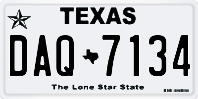 TX license plate DAQ7134