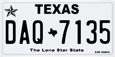 TX license plate DAQ7135