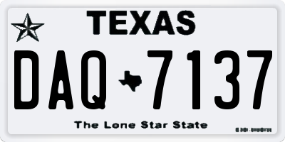 TX license plate DAQ7137