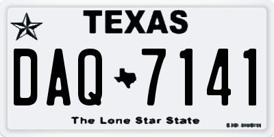 TX license plate DAQ7141