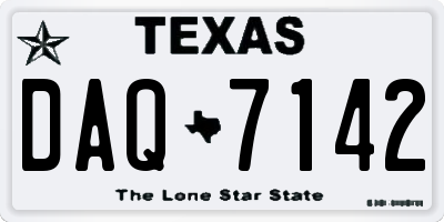 TX license plate DAQ7142