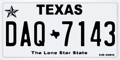 TX license plate DAQ7143