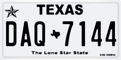 TX license plate DAQ7144