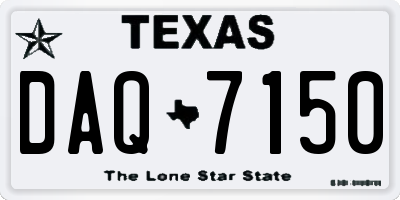 TX license plate DAQ7150