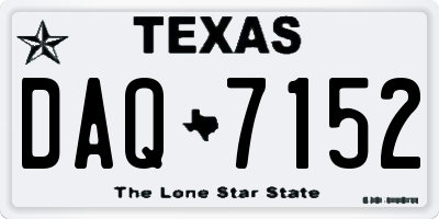 TX license plate DAQ7152